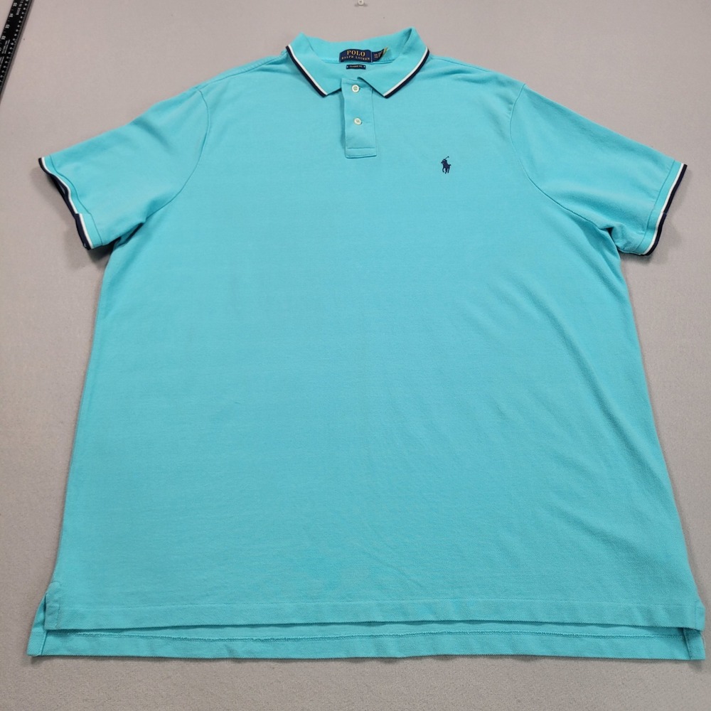 Polo Ralph Lauren Mens XXL Classic‎ Fit Short Sleeve Polo Shirt Aqua Blue